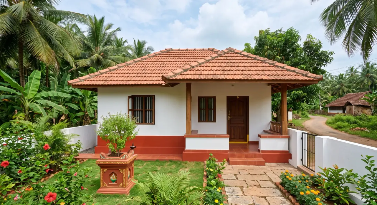 Compact village house (design visualisation)